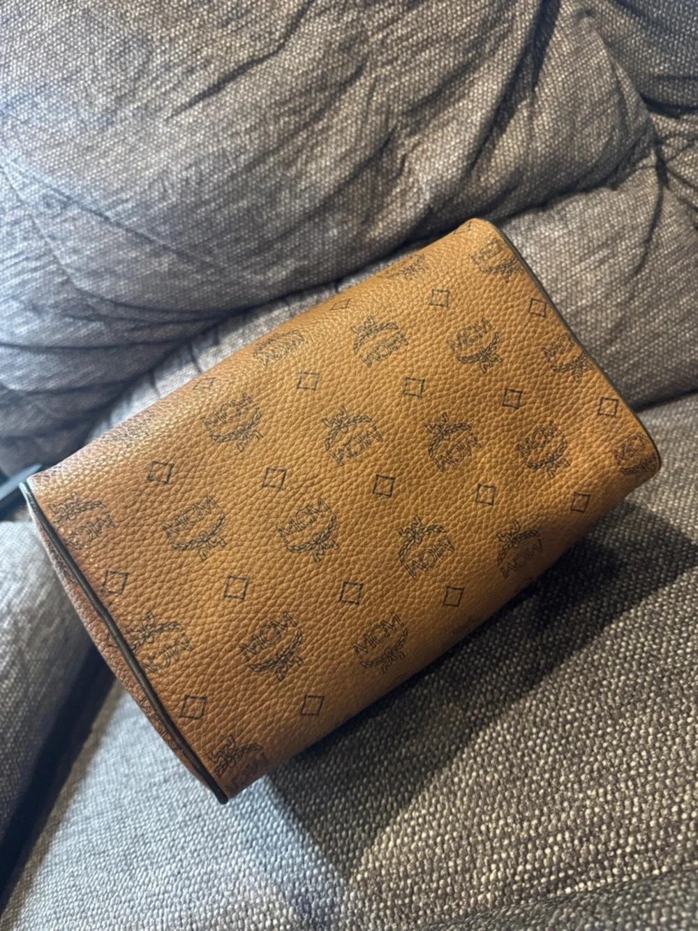 MCM Cognac Visetos Brown Boston with Black Handles and Gold Hardware - Picture 8 of 12